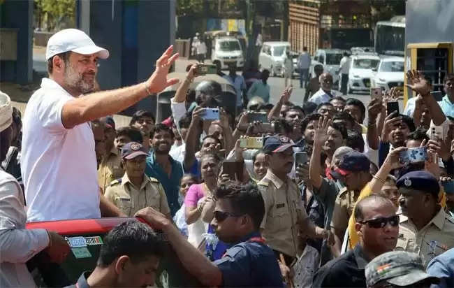  राहुल गांधी मुंबई में 'न्याय संकल्प पदयात्रा' में हुए शामिल