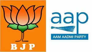 शराब घोटाले को लेकर दिल्ली भाजपा ने आप कार्यालय पर किया प्रदर्शन