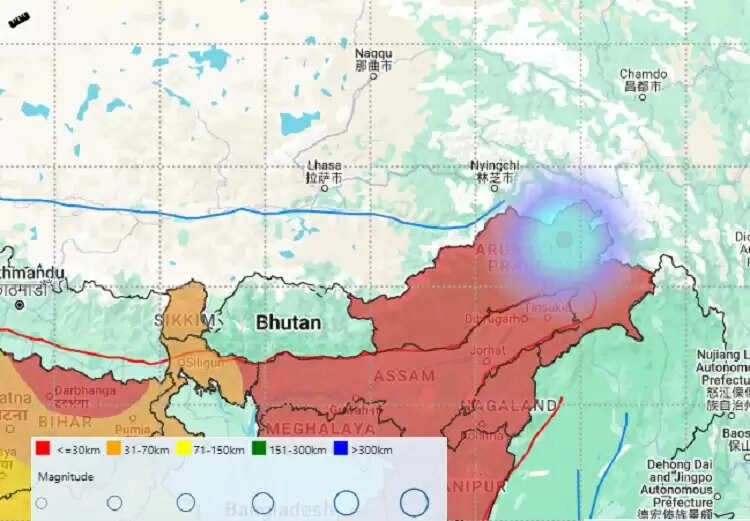 अरुणाच में 3.4 तीव्रता का भूकंप