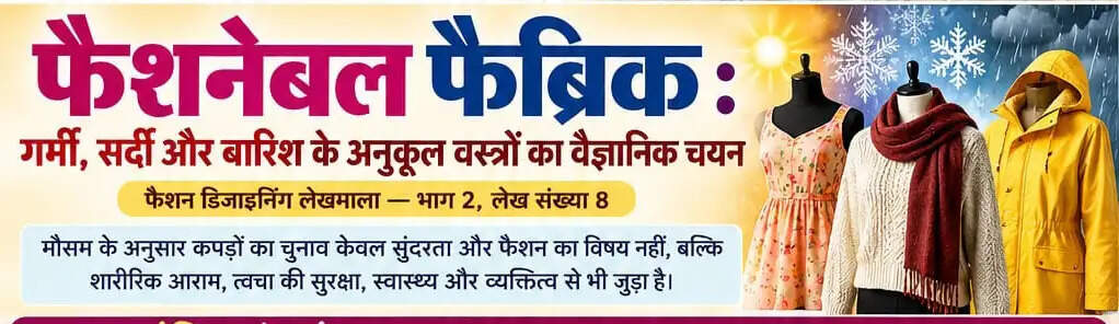 &nbsp;फैशनेबल फैब्रिक : गर्मी, सर्दी और बारिश के अनुकूल वस्त्रों का वैज्ञानिक चयन
