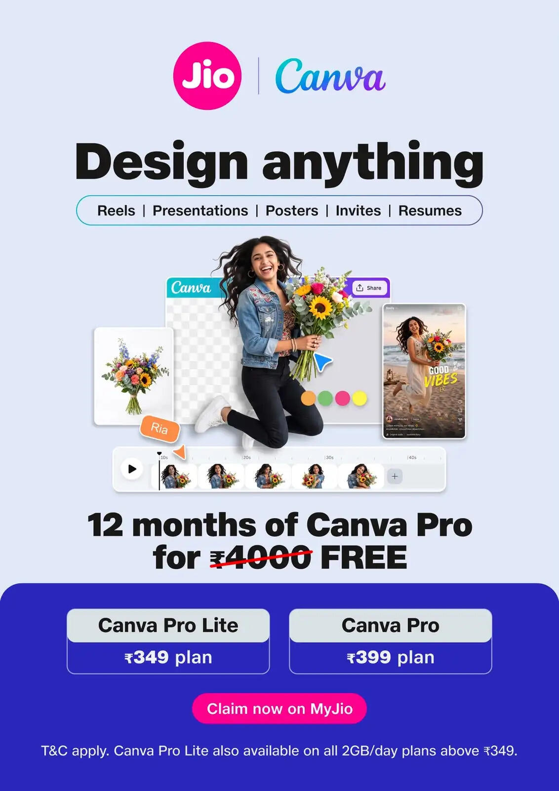 जियो यूजर्स को 12 महीने मुफ्त मिलेगा Canva Pro, ₹4,000 तक की बचत