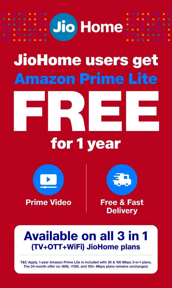 जियोहोम के 30 और 100 Mbps प्लान पर एक साल Amazon Prime Lite फ्री