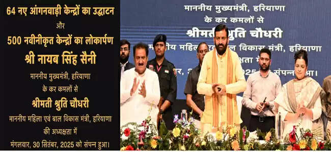 &nbsp;&nbsp;मुख्यमंत्री&nbsp;ने 500 नवीनीकृत और 64 नए आंगनवाड़ी केंद्रों का उद्घाटन किया