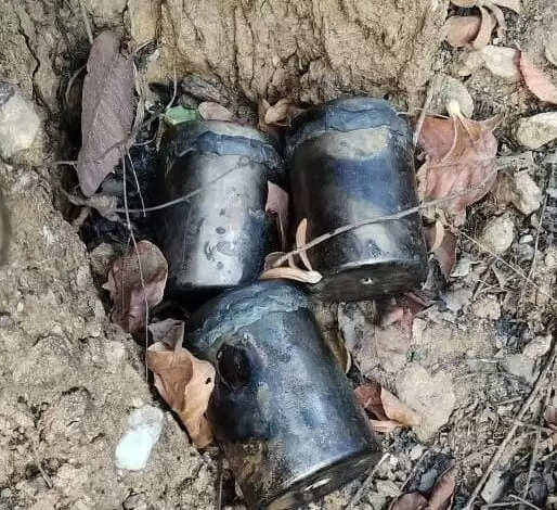 पश्चिमी सिंहभूम में नक्सली साजिश विफल, पुलिस को जंगल में तीन केन बम मिले